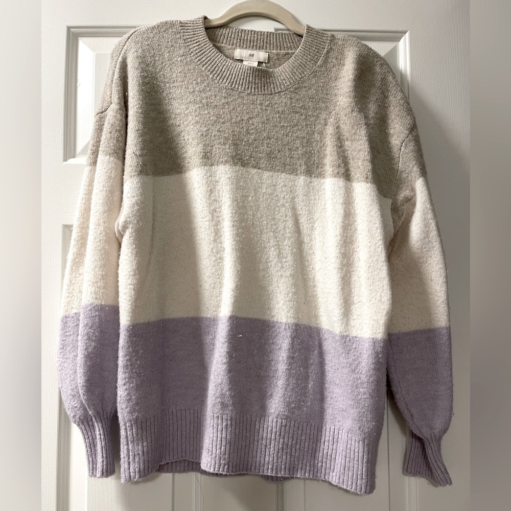 H&M Color Block Crewneck Sweater Size M